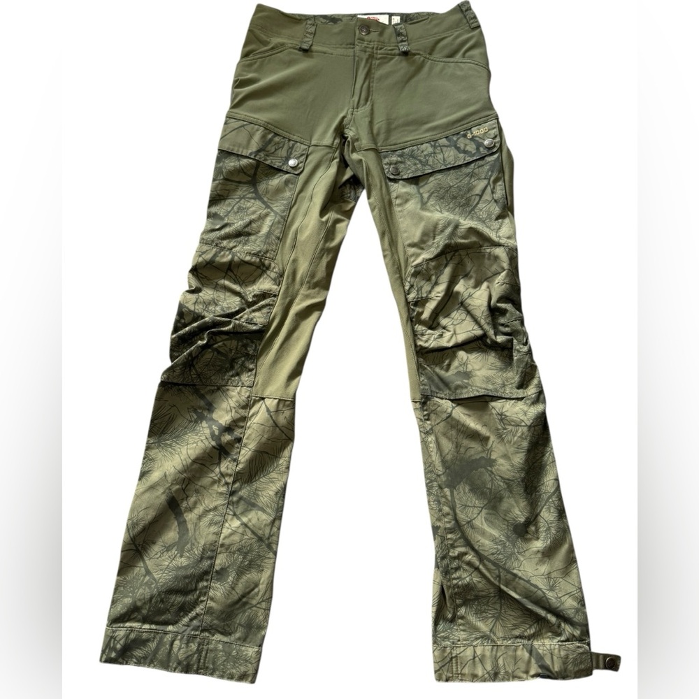 Fjallraven Womens Camo Outdoor Hiking Green Keb Pants Trousers 89898